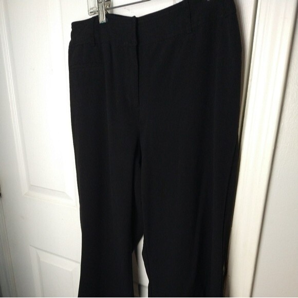 Pantology flat front black dress pants. Size 10 - Picture 1 of 9